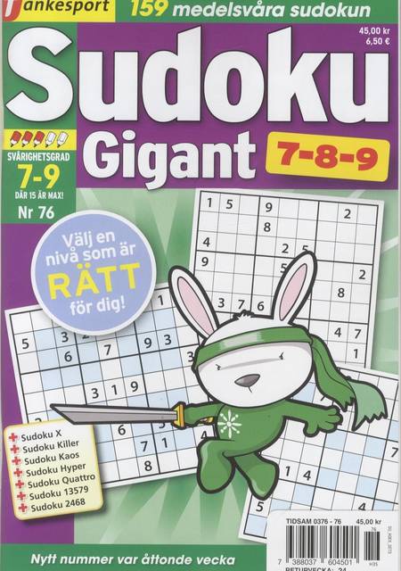 Tidningen TS Sudoku 7-8-9 Gigant #76