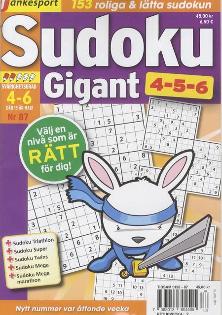 Tidningen TS Sudoku 4-5-6 Gigant #87