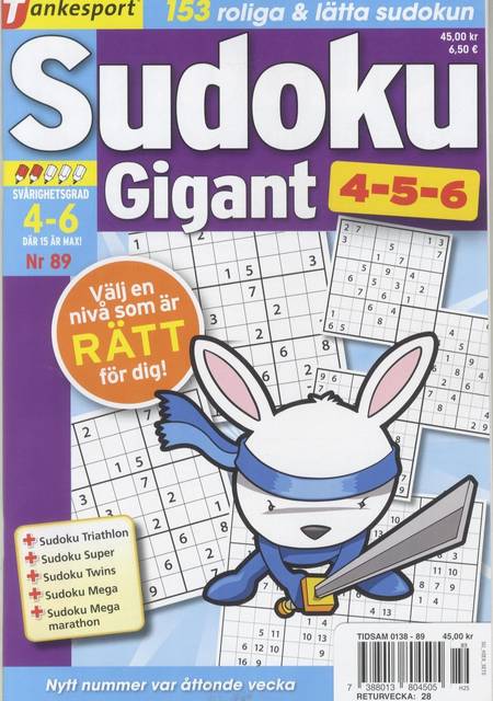 Tidningen TS Sudoku 4-5-6 Gigant #89
