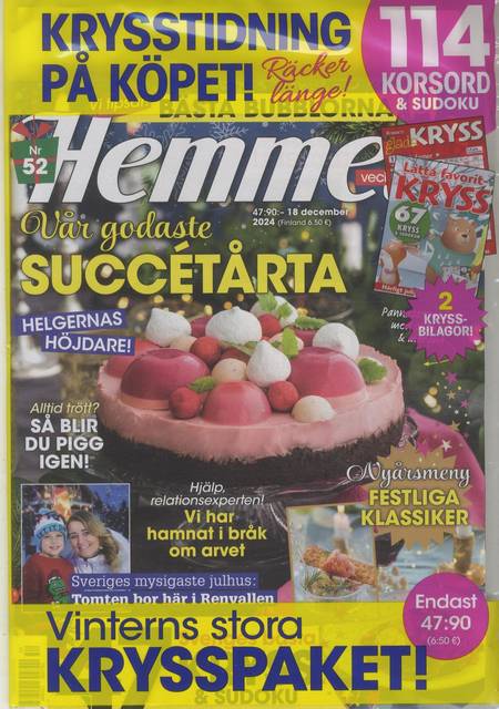 Tidningen Hemmets Veckotidning #52