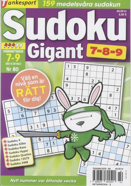 Tidningen TS Sudoku 7-8-9 Gigant #80