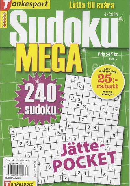 Tidningen Allt om Sudoku MEGA