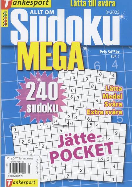 Tidningen Allt om Sudoku MEGA