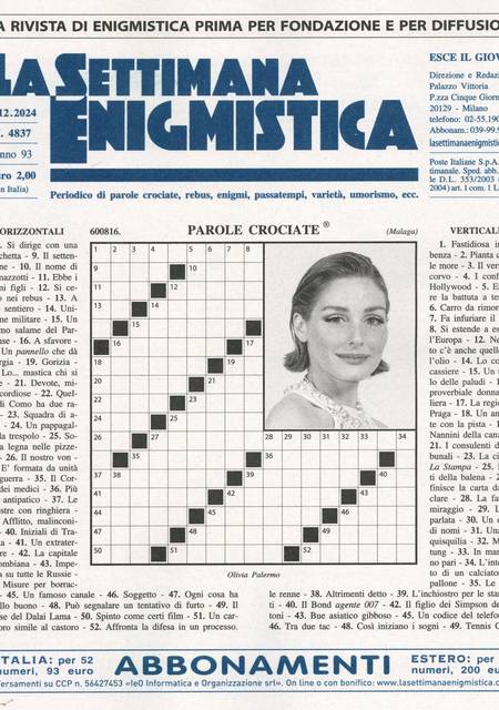 Tidningen Settimana Enigmistica #49